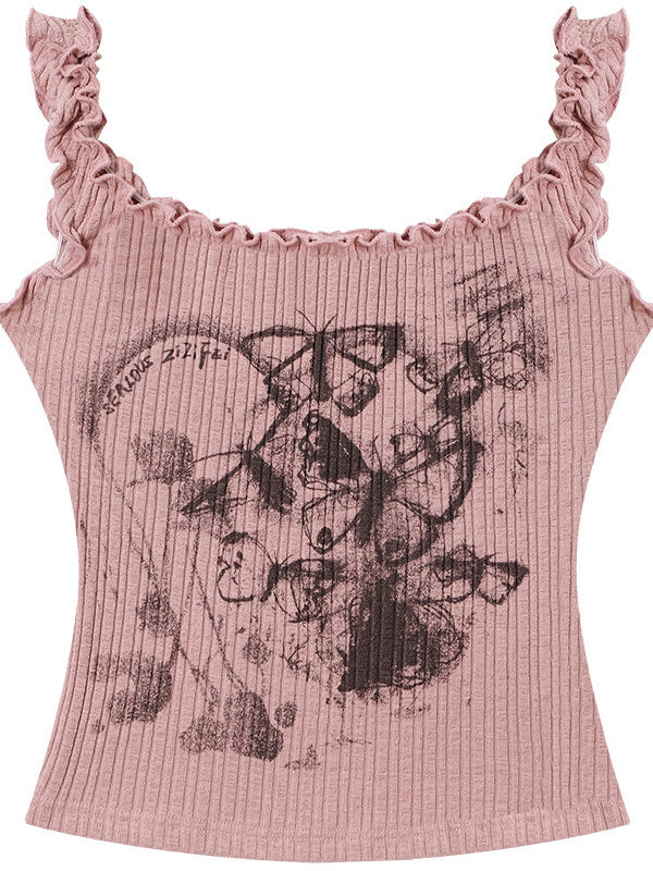 Y2K Butterfly Graphic Tank Top