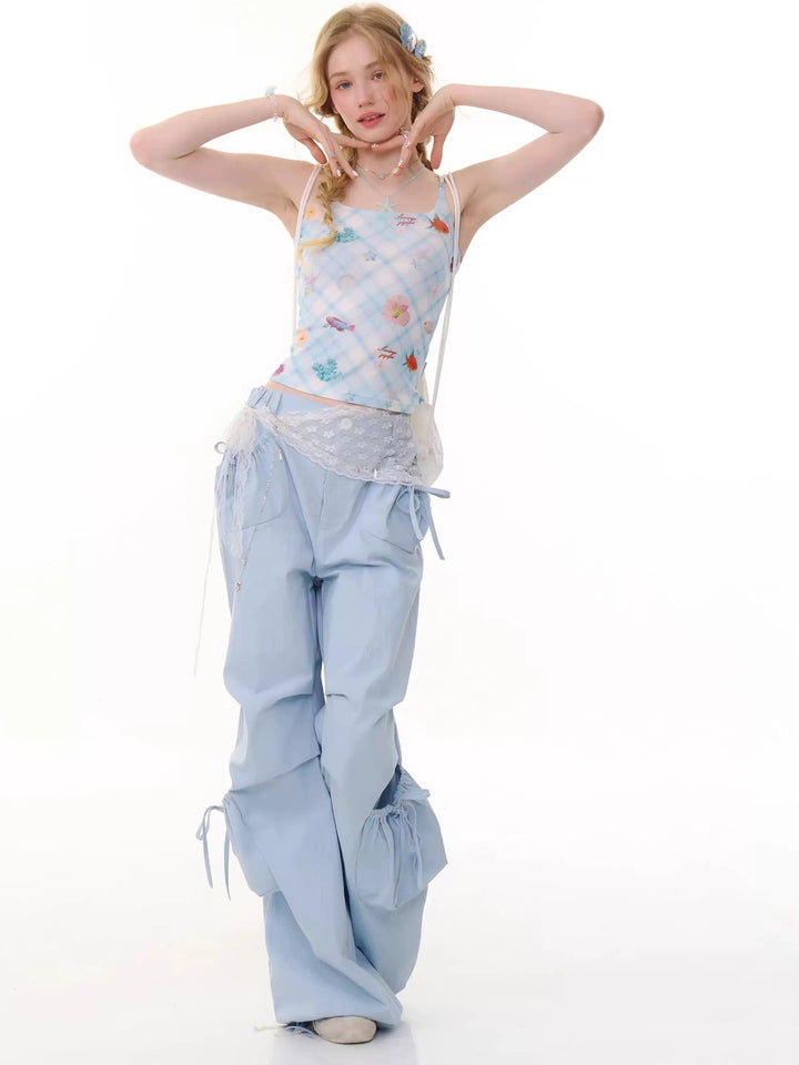 Y2K Ocean Print Cami Top