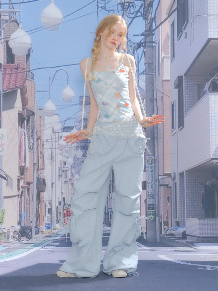 Y2K Ocean Print Cami Top