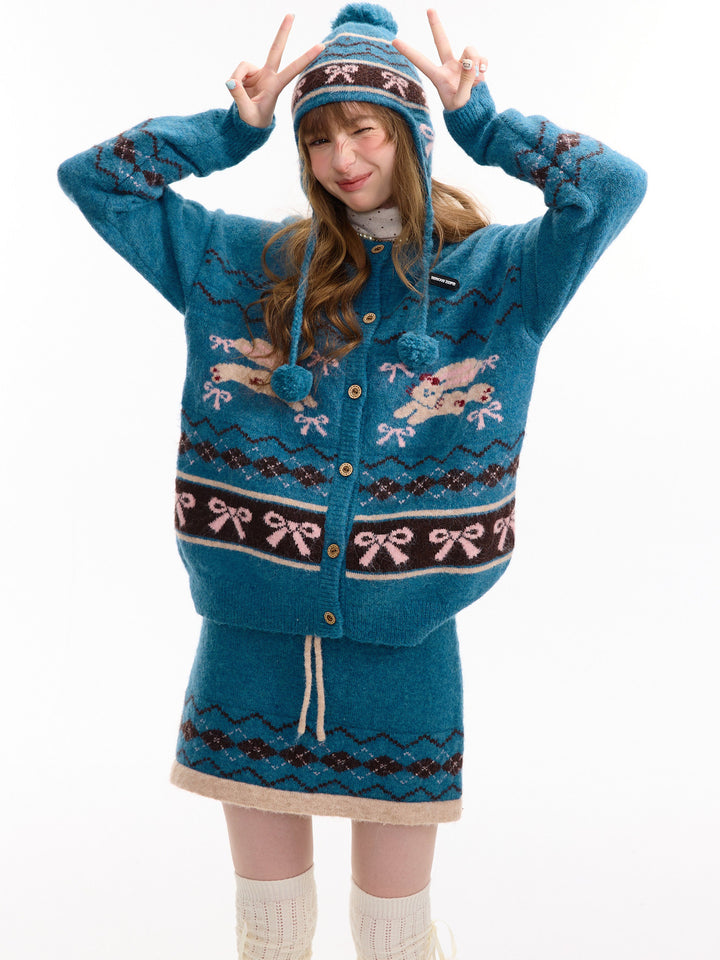Bunny Bow Fair Isle Cardigan