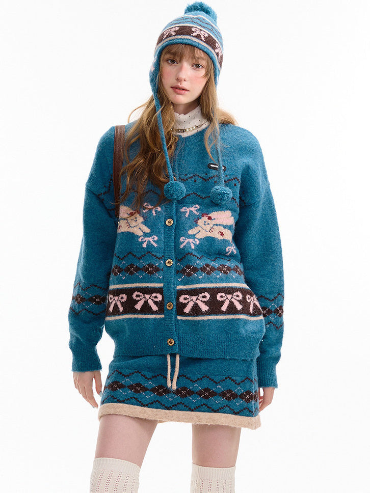 Bunny Bow Fair Isle Cardigan