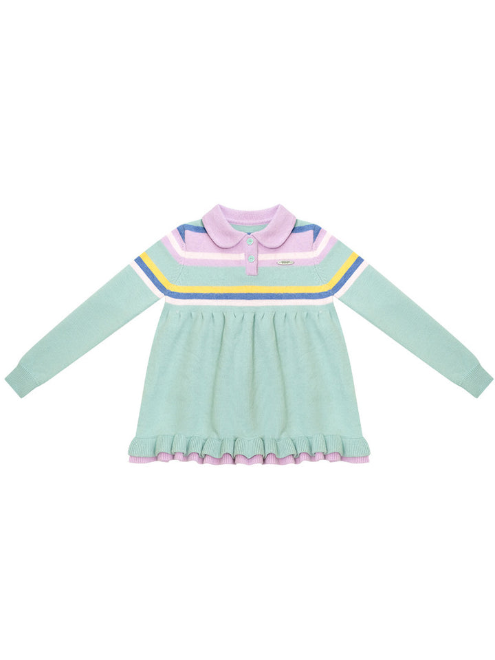 Retro Striped Babydoll Sweater