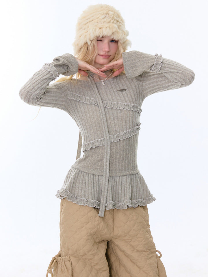 Choker Peplum Knit Top