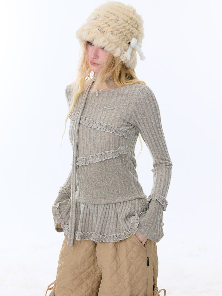 Choker Peplum Knit Top