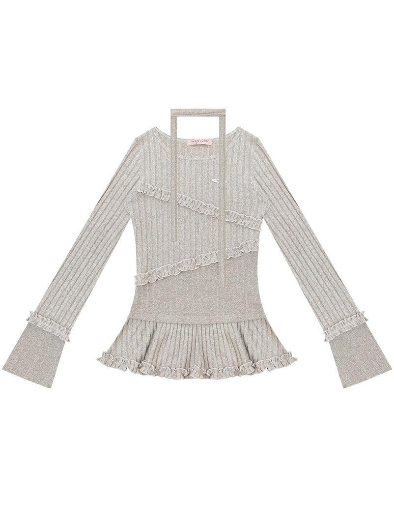 Choker Peplum Knit Top