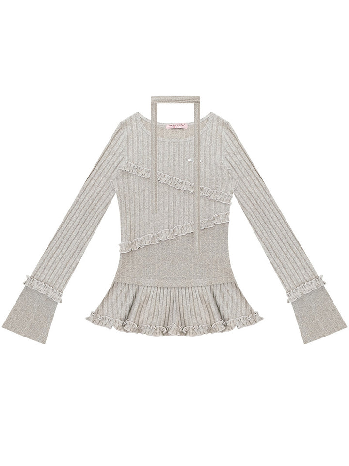Choker Peplum Knit Top