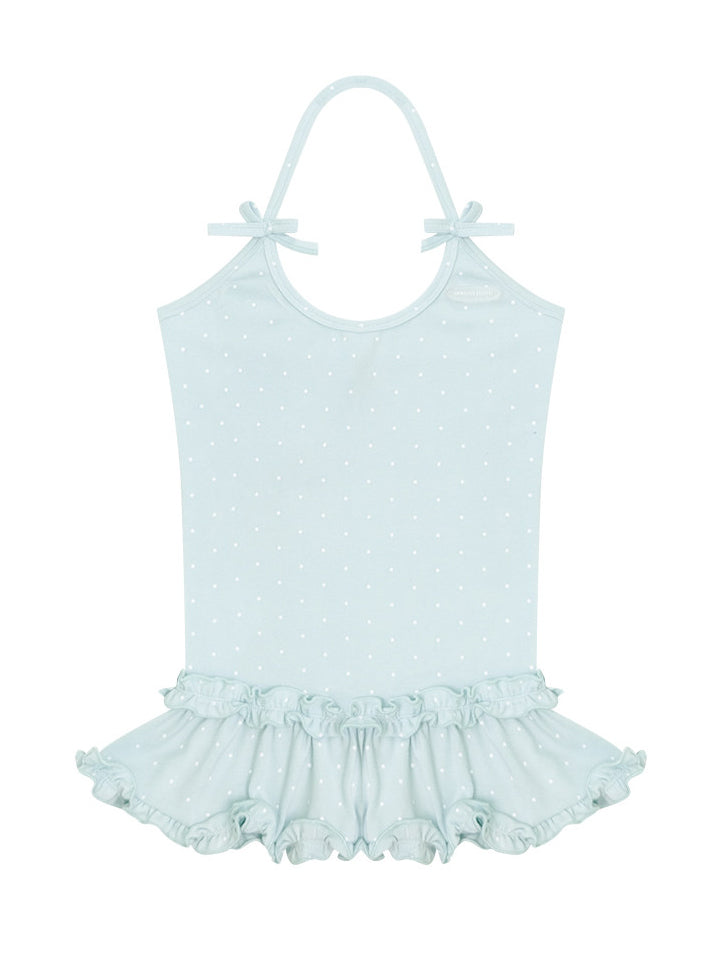 Coquette Polka Dot Peplum Halter Top