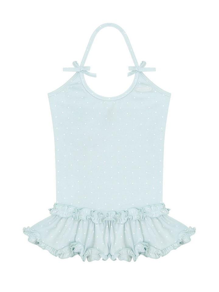 Coquette Polka Dot Peplum Halter Top