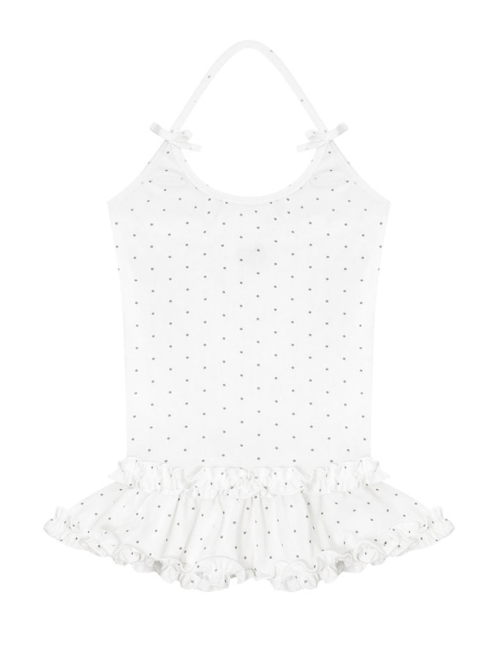 Coquette Polka Dot Peplum Halter Top