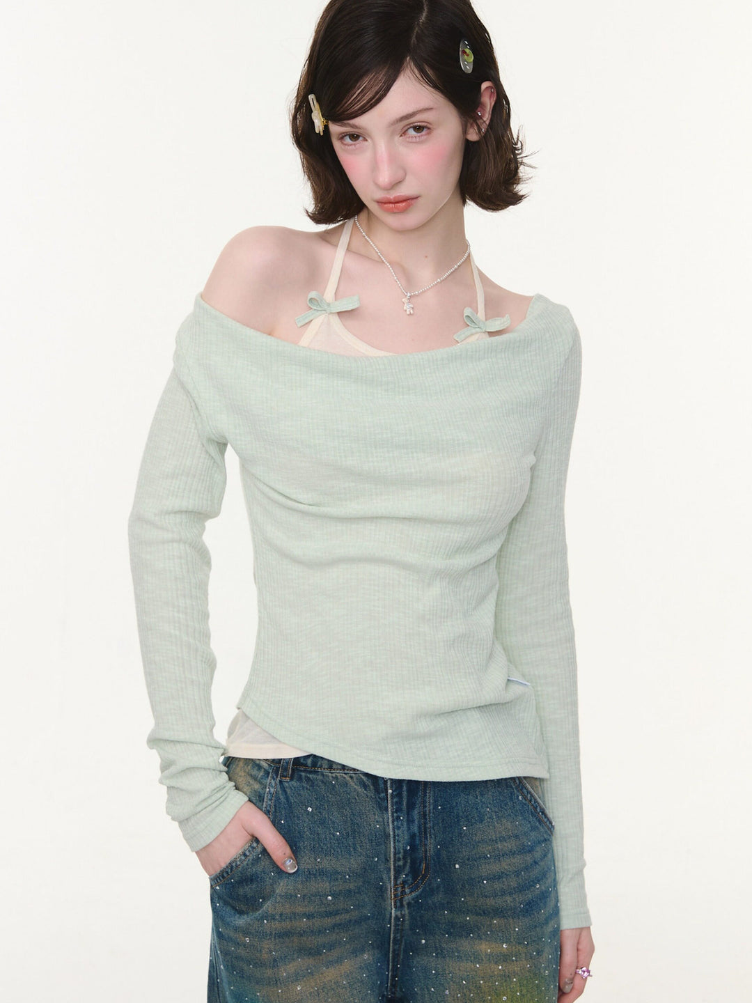 Coquette Draped Halter Layered Top