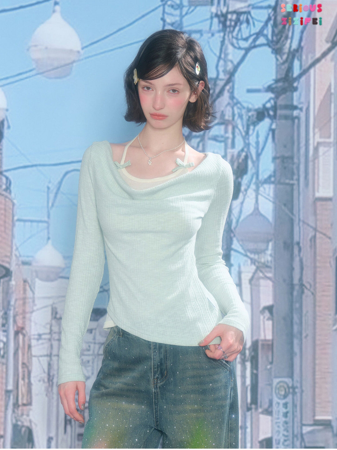 Coquette Draped Halter Layered Top