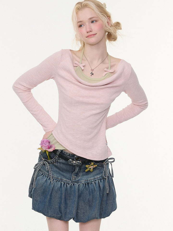 Coquette Draped Halter Layered Top
