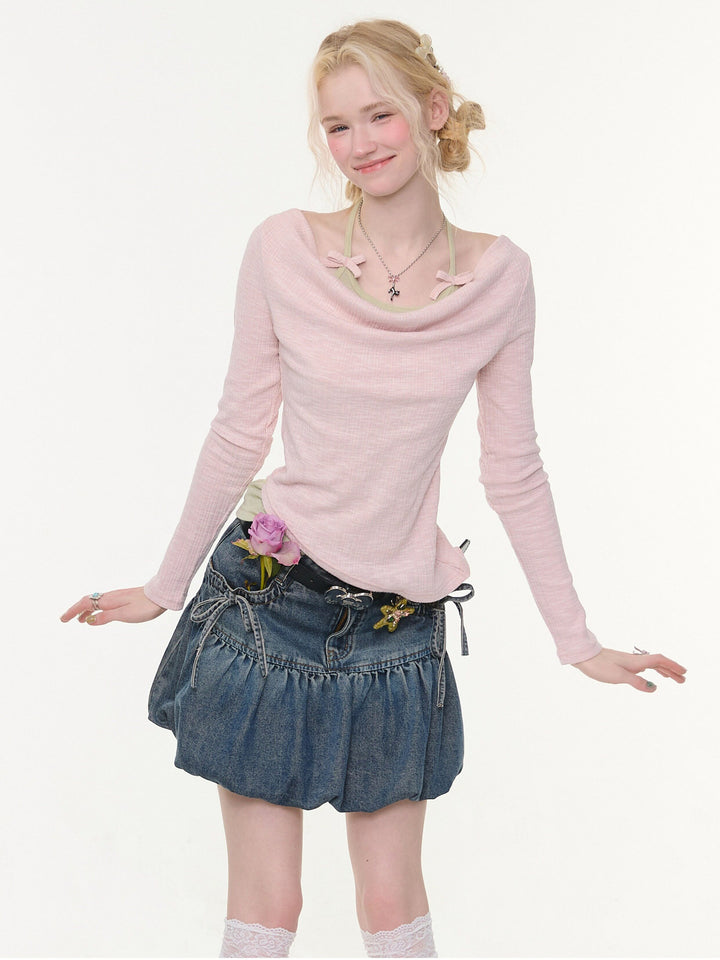 Coquette Draped Halter Layered Top