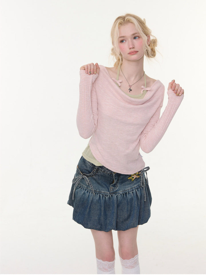 Coquette Draped Halter Layered Top