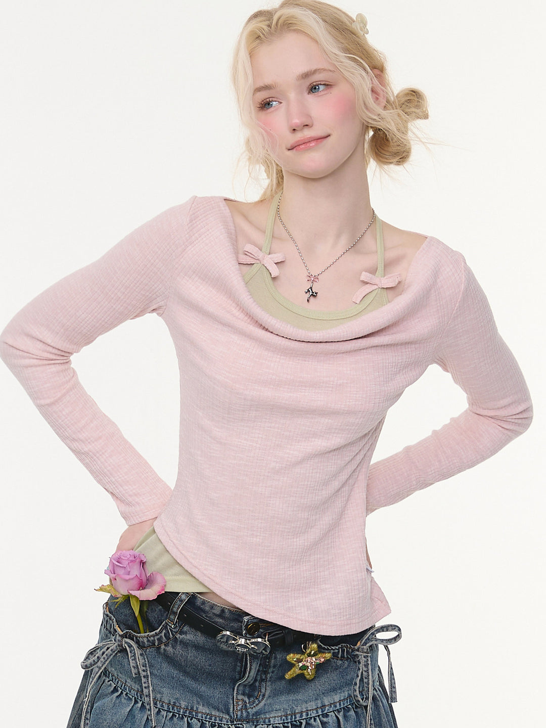Coquette Draped Halter Layered Top