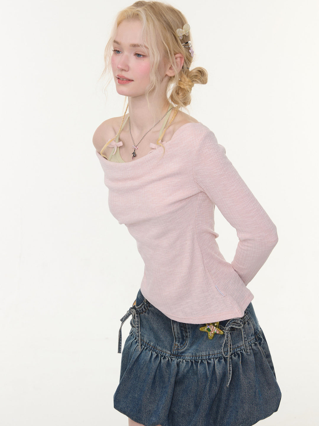 Coquette Draped Halter Layered Top