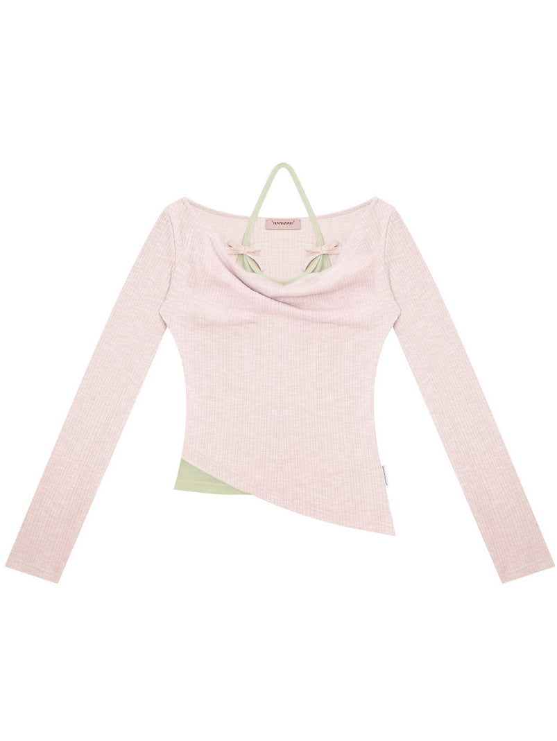 Coquette Draped Halter Layered Top