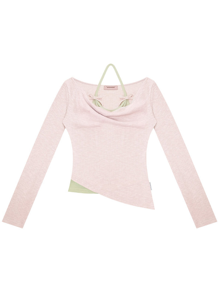 Coquette Draped Halter Layered Top