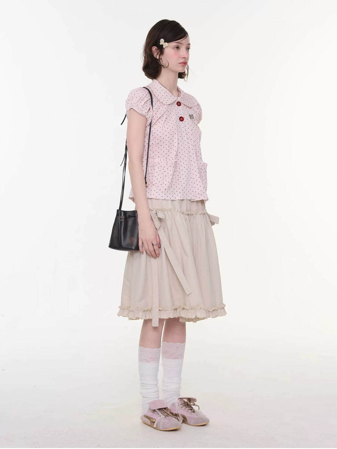 Peter Pan Collar Polka Dot Blouse