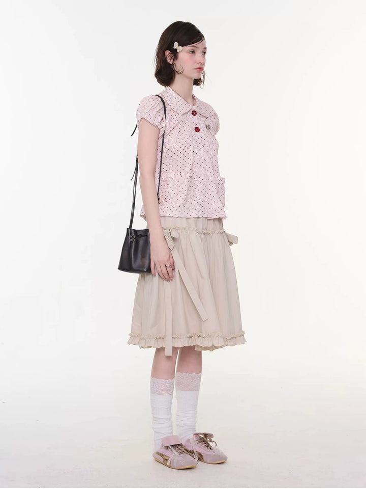 Peter Pan Collar Polka Dot Blouse