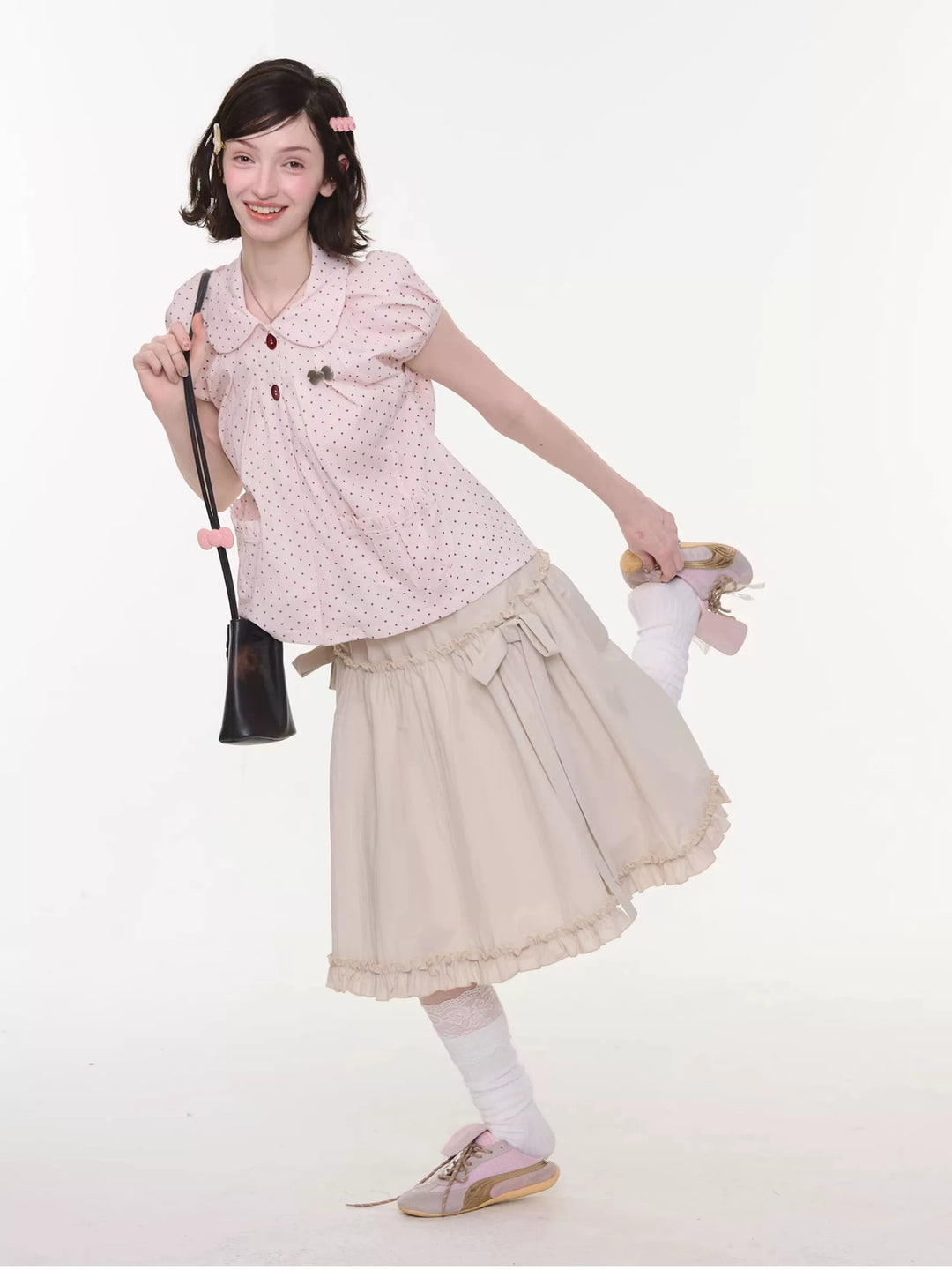 Peter Pan Collar Polka Dot Blouse