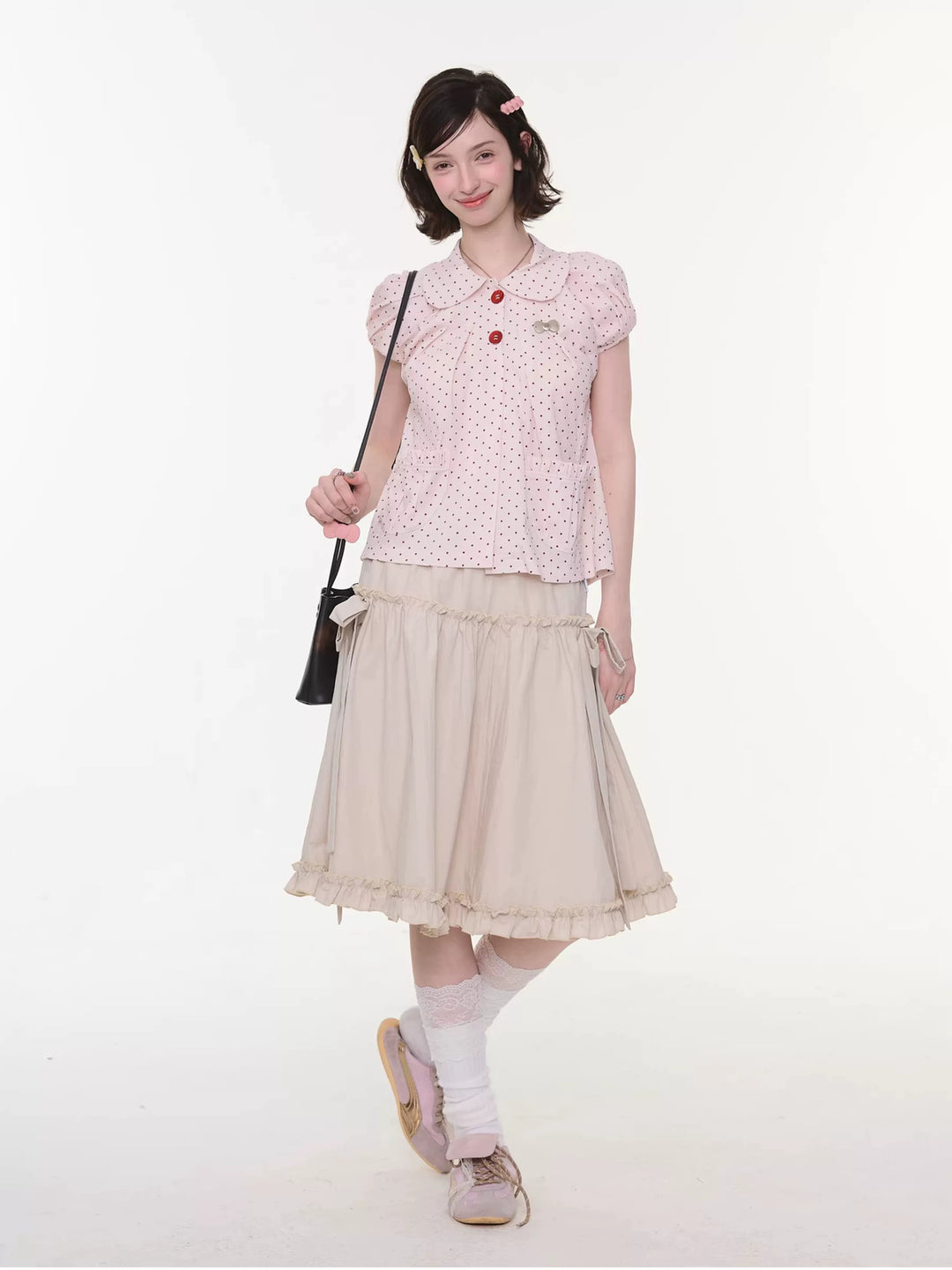Peter Pan Collar Polka Dot Blouse