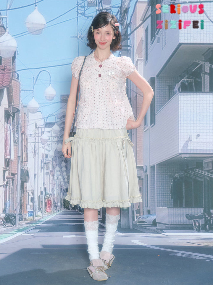Peter Pan Collar Polka Dot Blouse