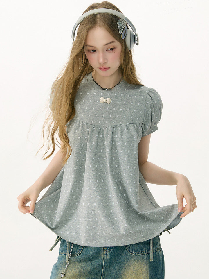 Polka Dot Babydoll Top
