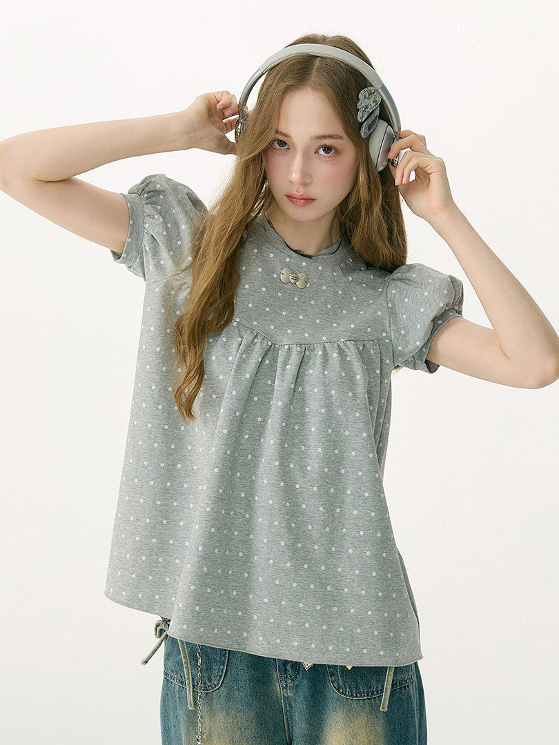 Polka Dot Babydoll Top