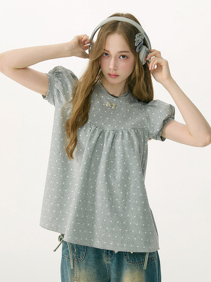 Polka Dot Babydoll Top
