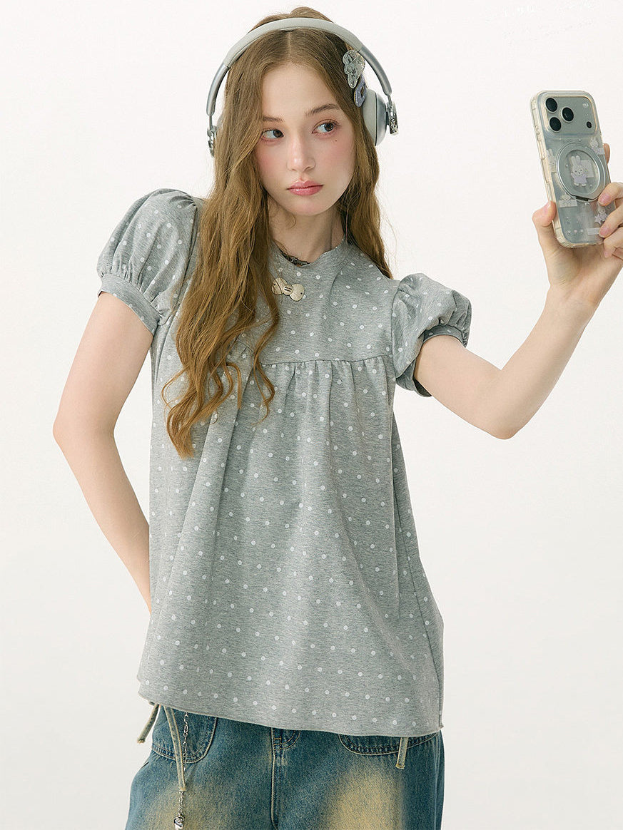 Polka Dot Babydoll Top