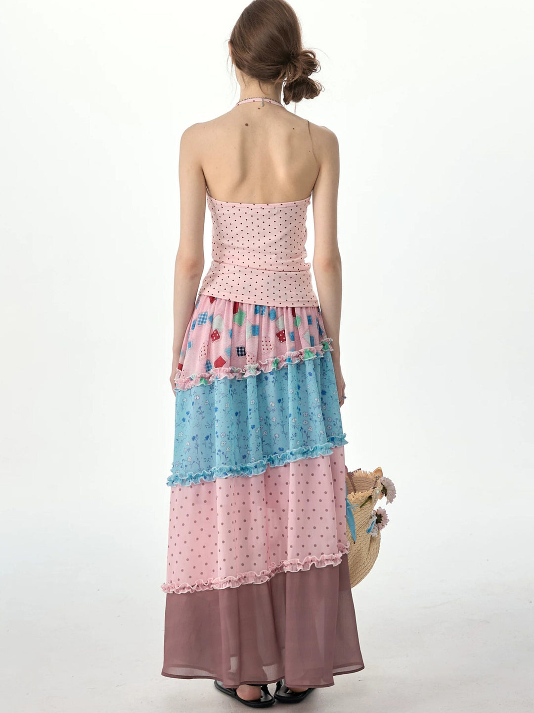 Twin Bow Polka Dot Halter Top