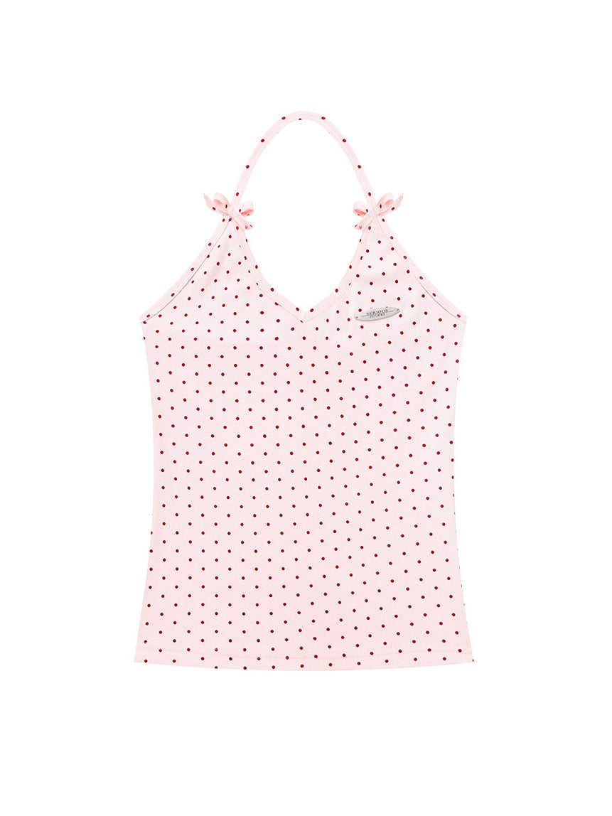 Twin Bow Polka Dot Halter Top