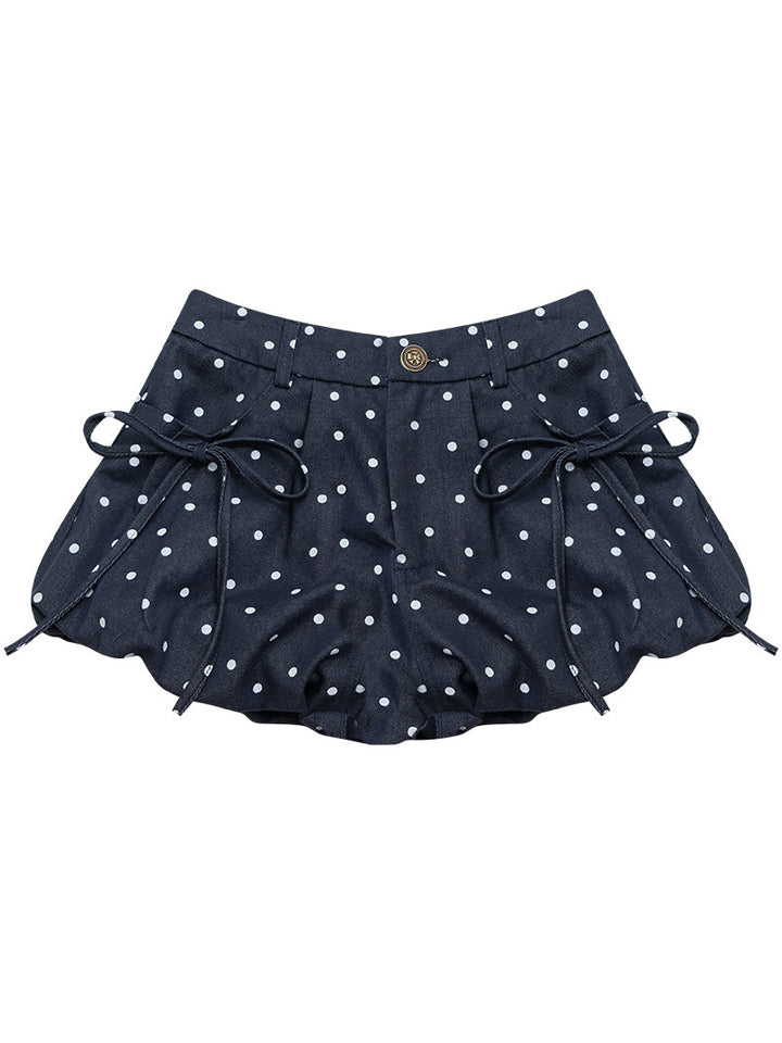 Polka Dot Bubble Pocket Shorts