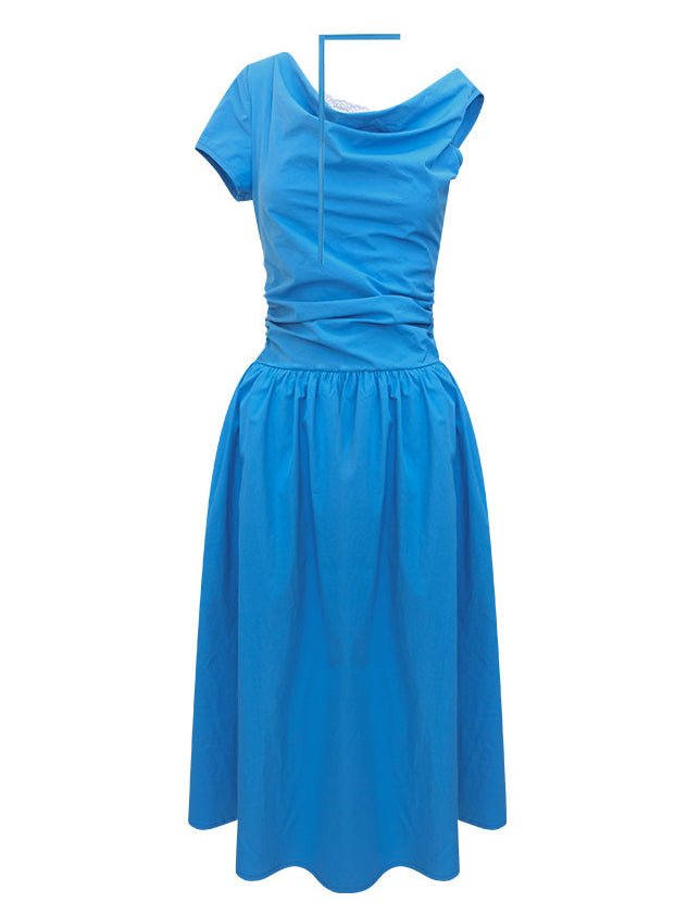 Cobalt Cowl Neck Maxi Dress