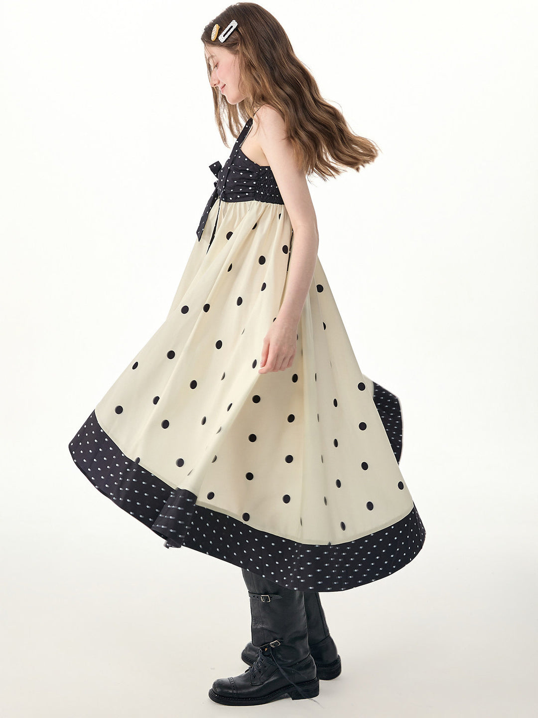 Polka Dot Bow High-Low Cami Dress