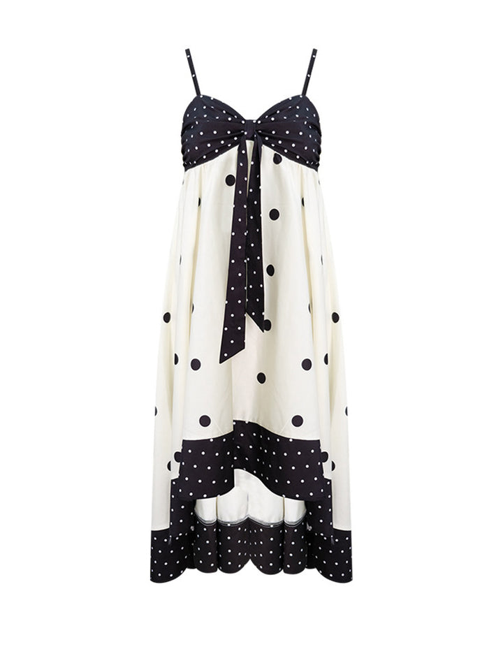 Polka Dot Bow High-Low Cami Dress