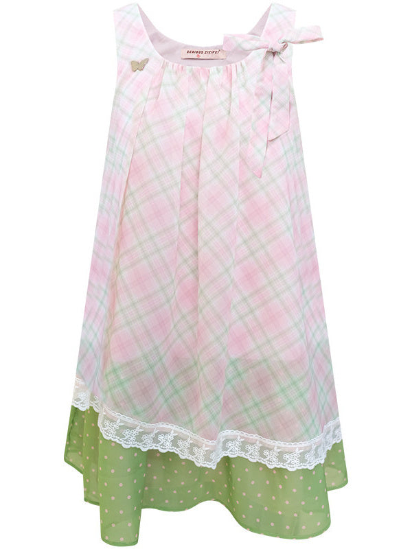 Coquette Plaid Layered Mini Dress