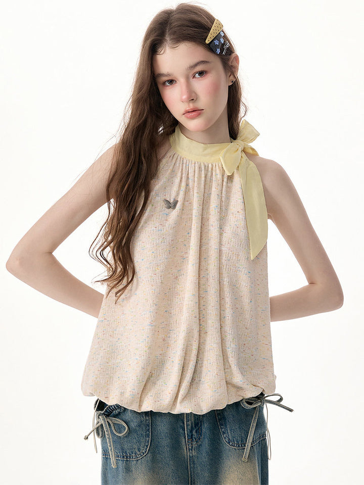 Butterfly Bow-Tie Halter Top