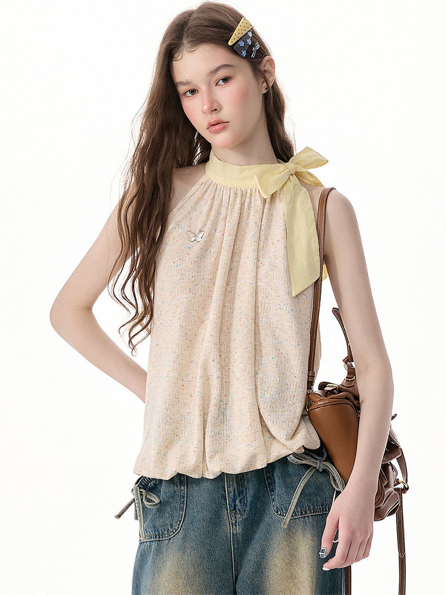 Butterfly Bow-Tie Halter Top