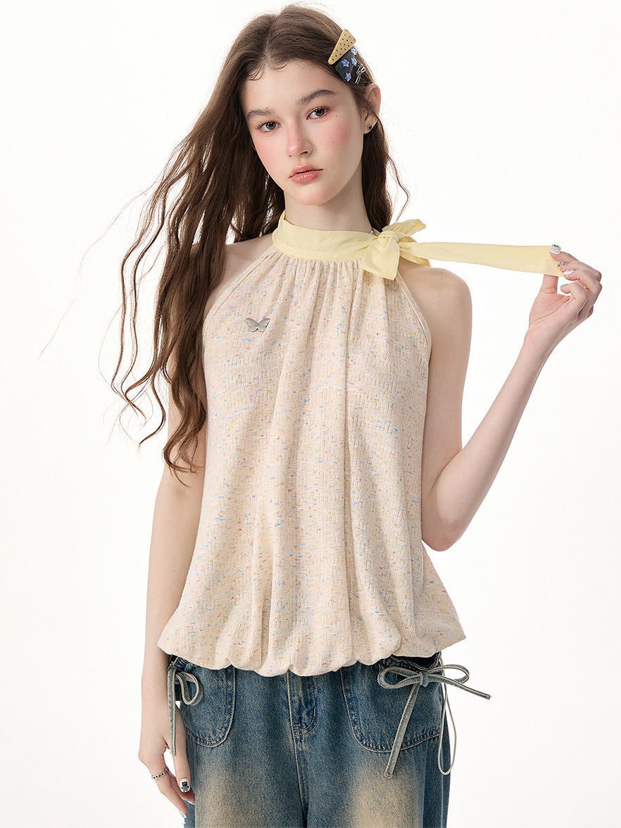 Butterfly Bow-Tie Halter Top