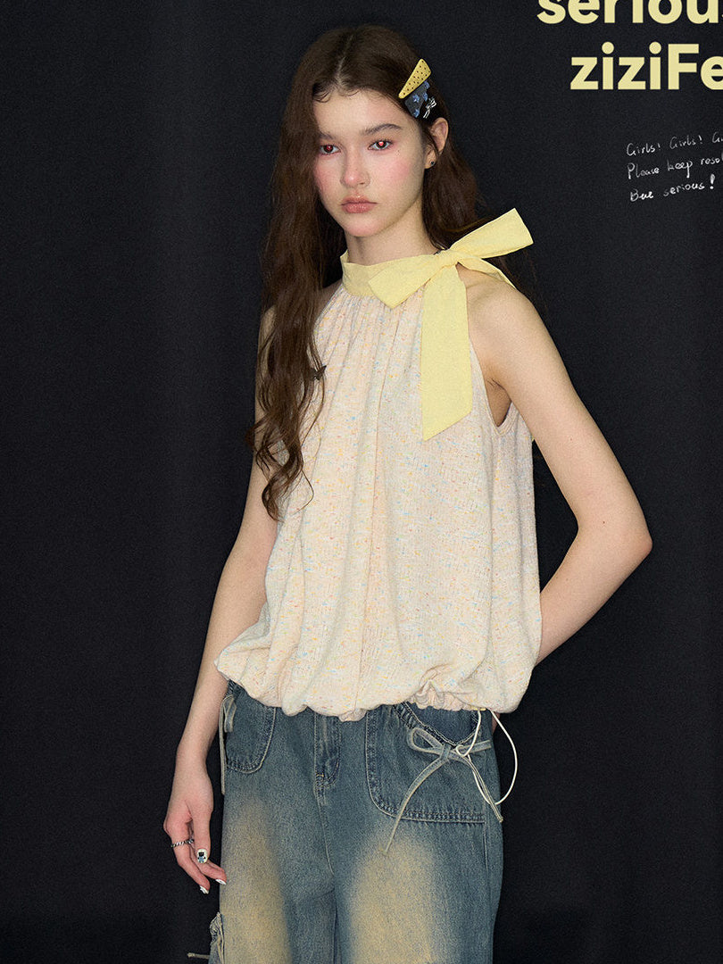Butterfly Bow-Tie Halter Top