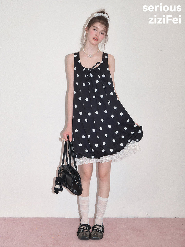 Black Polka Dot Bubble Dress
