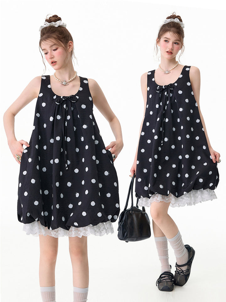 Black Polka Dot Bubble Dress