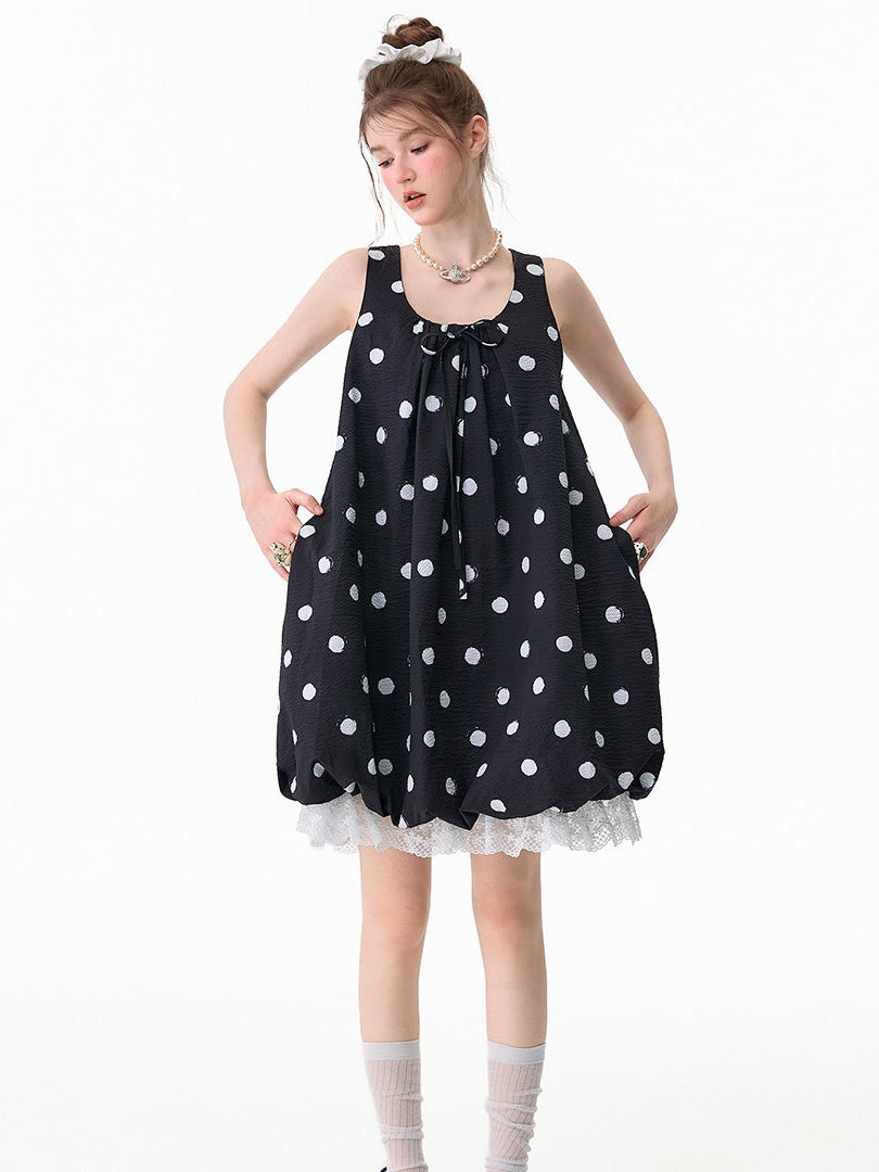 Black Polka Dot Bubble Dress