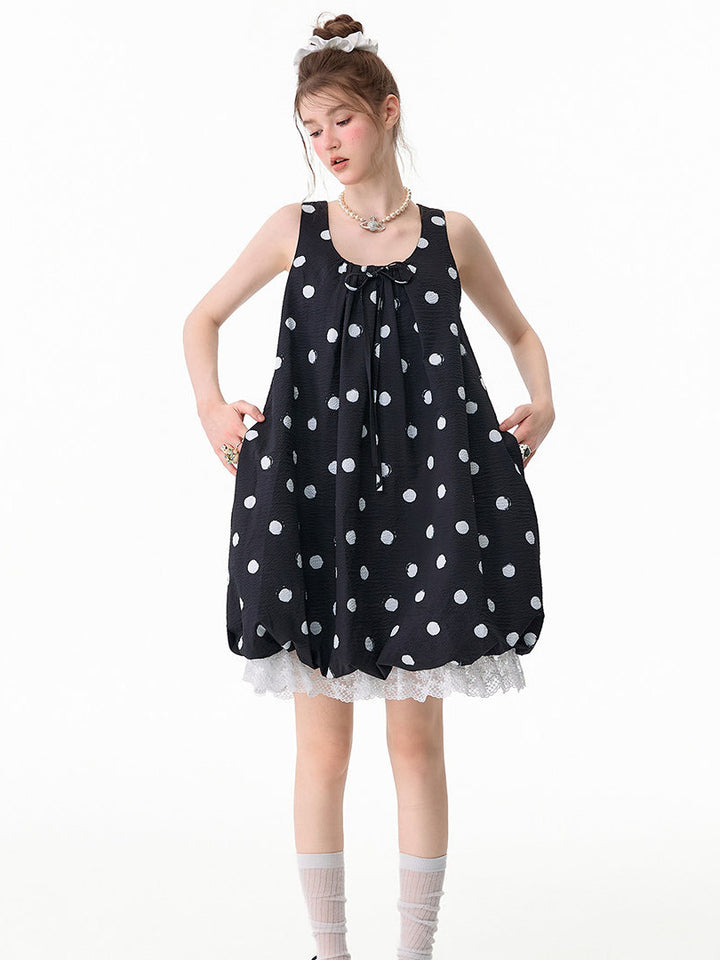 Black Polka Dot Bubble Dress