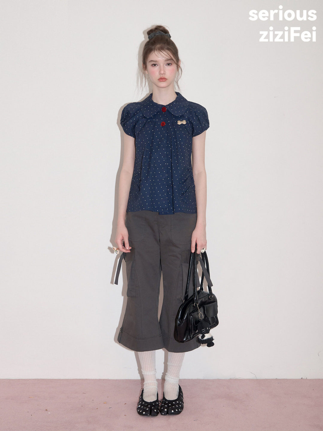 Polka Dot Peter Pan Collar Blouse