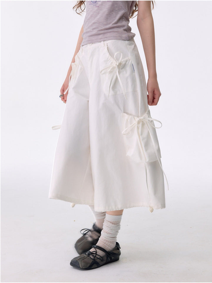 Ruched Pocket Wide Leg Cargo Pants