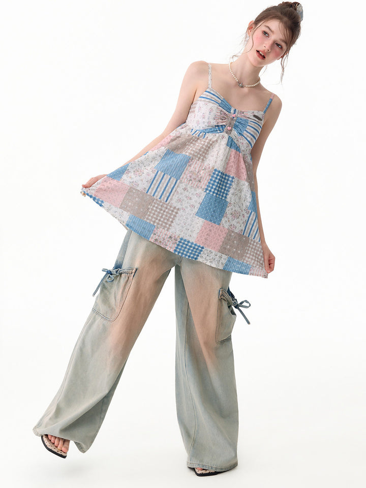 Romantic Patchwork Babydoll Cami Top