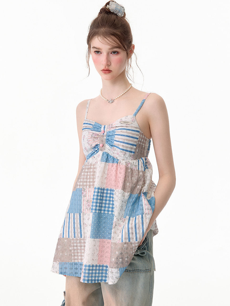 Romantic Patchwork Babydoll Cami Top